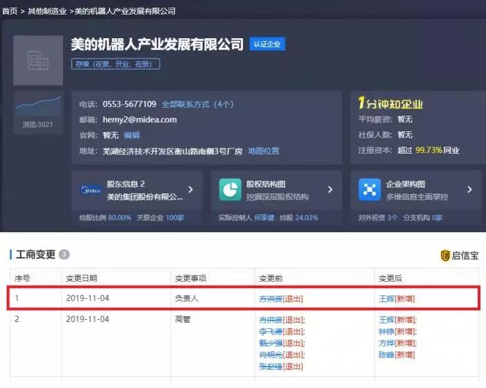 方洪波卸任，美的机器人高层大换血